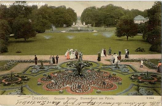 Dresden Kgl Grosser Garten Blumenbeet Am Palais Ansichtskarte